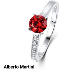 Hõbesõrmus naistele Alberto Martini granaatmoissaniidiga, 18.67 mm R02081_2 hind ja info | Sõrmused | kaup24.ee