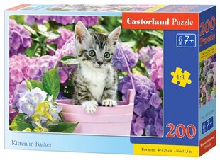 Pusle Castorland, 200 tk, Kitten in Basket цена и информация | Пазлы | kaup24.ee