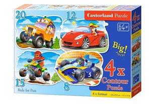 Pusle Castorland, 4 pilti (8+12+15+20) Ride for fun цена и информация | Пазлы | kaup24.ee