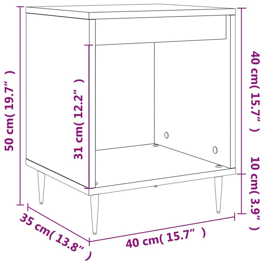 vidaXL öökapid 2 tk, must, 40 x 35 x 50 cm, tehispuit цена и информация | Öökapid | kaup24.ee