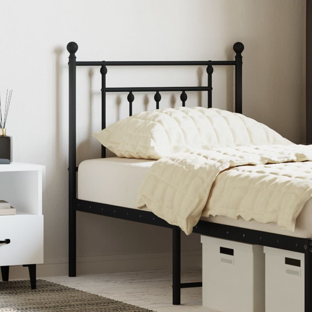 vidaXL metallist voodipeats, must, 75 cm hind ja info | Voodid | kaup24.ee