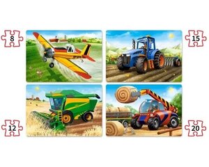 Пазл 4 картинки (8+12+15+20) Сельскохозяйственные машины цена и информация | Пазлы | kaup24.ee