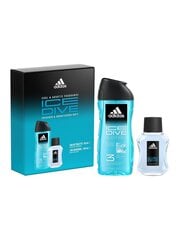 Kinkekomplekt Adidas Ice Dive meestele: tualettvesi Edt, 100 ml + dušigeel, 250 ml цена и информация | Мужские духи | kaup24.ee