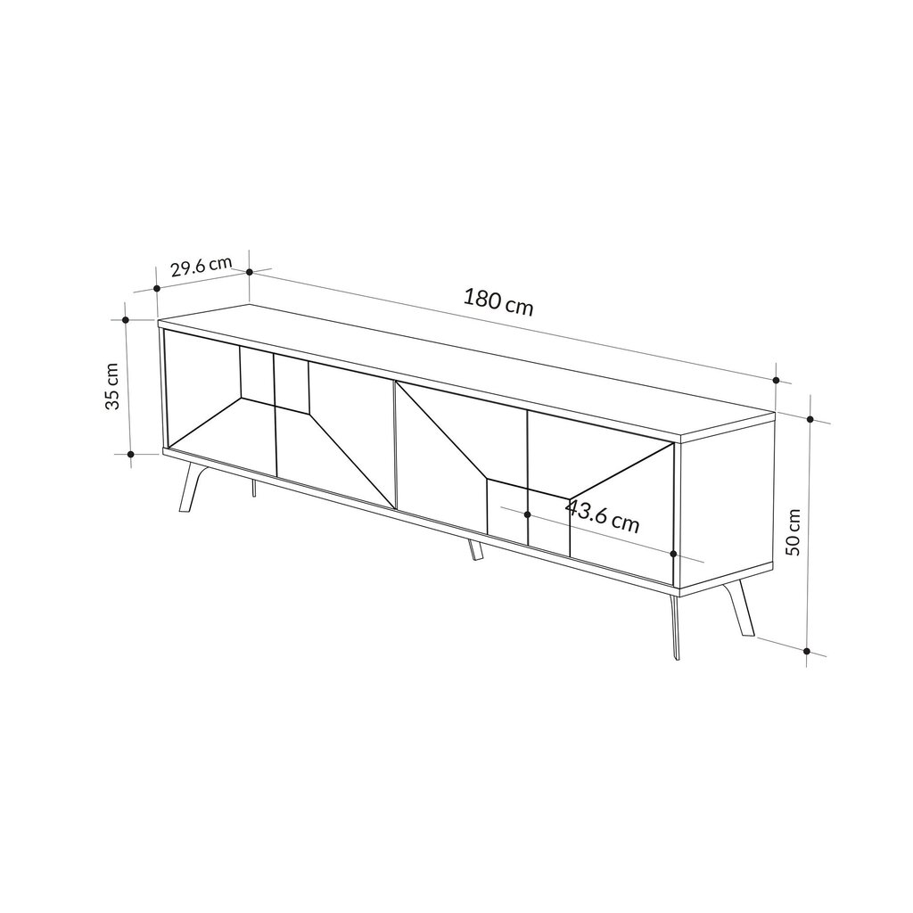 TV alus Asir, 180x50x29,6cm, valge цена и информация | TV alused | kaup24.ee