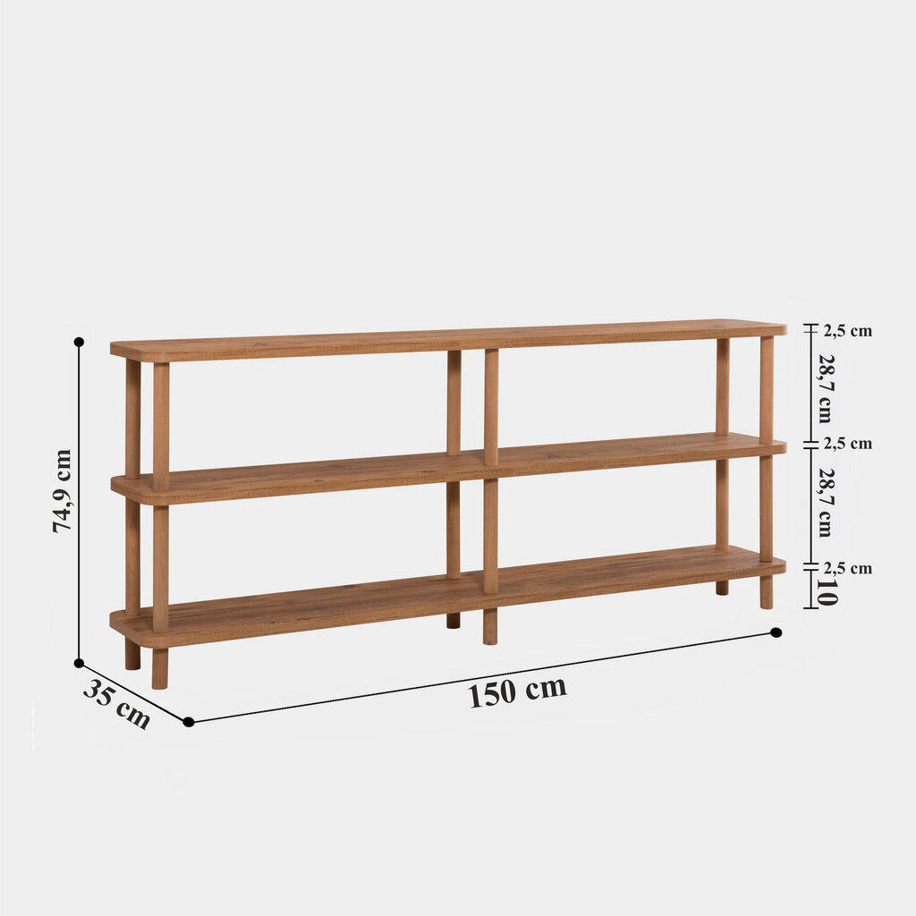 Riiul Asir, 150x74,9x35cm, beež hind ja info | Riiulid | kaup24.ee