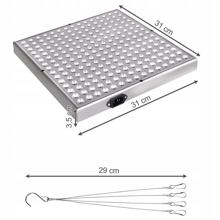 Lamp taimedele Gardlov, 45 W, 225 LED, 31x 31x 3,5 cm цена и информация | Nutipotid ja taimelambid | kaup24.ee