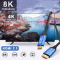 HDMI 2.1 kaabel KAABEL 4K 144Hz 8K 60Hz FHD 1,2m цена и информация | Kaablid ja juhtmed | kaup24.ee