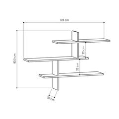 Настенная полка Asir, 123x80,5x22см, белая цена и информация | Полки | kaup24.ee