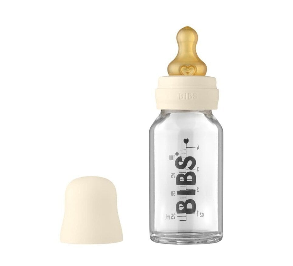Klaasist lutipudel Bibs, 110 ml, 0+ kuud hind ja info | Lutipudelid ja aksessuaarid | kaup24.ee