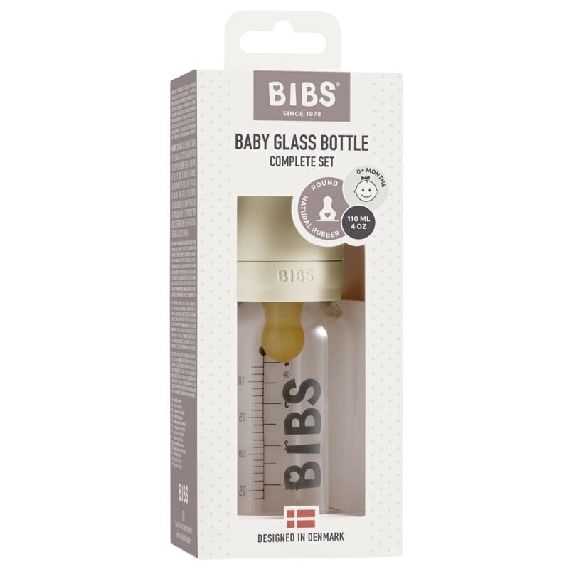 Klaasist lutipudel Bibs, 110 ml, 0+ kuud hind ja info | Lutipudelid ja aksessuaarid | kaup24.ee