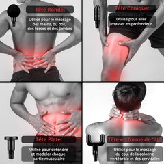 Massaažipüstol lihastele Inedit, 4 kinnitust, sinine hind ja info | Massaažiseadmed | kaup24.ee