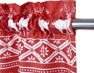 Jõulukardinad LinTimes, 132 cm x 38 cm, 1 tk, punane, mustriline hind ja info | Kardinad | kaup24.ee