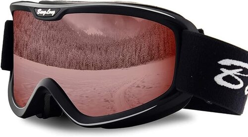 Лыжные очки BangLong, OTG, защита от ультрафиолета, противотуманные, черные цена и информация | Лыжные очки | kaup24.ee
