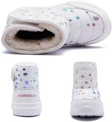 Детские зимние ботинки Thinpinwey, теплая подкладка, нескользящие, водонепроницаемые, белые цена и информация | Детская зимняя обувь | kaup24.ee