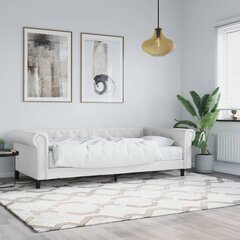 vidaXL diivanvoodi madratsiga, valge, 90x200 cm, kunstnahk hind ja info | Voodid | kaup24.ee