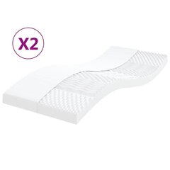 vidaXL poroloonmadratsid 2 tk, valge 90x190 cm 7 tsooni kõvadus 20 ILD цена и информация | Матрасы | kaup24.ee