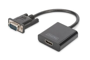 Digitus, HDMI/USB-A/D-Sub, 15 cm цена и информация | Адаптеры и USB-hub | kaup24.ee