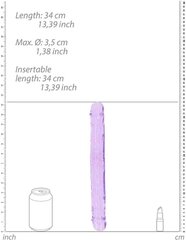 Peenise imitatsioon Realistic Double Dong, 34 cm, lilla hind ja info | Dildod | kaup24.ee