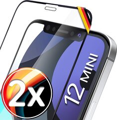 UTECTION 2X Полноэкранный защитный стекло 3D для iPhone 12 Mini (5,4 ") - Идеальное вложение благодаря раме - защита от премиум -дисплея 9H - полная защита фронта - защитная пленка Foil Full Glass - 2 штуки цена и информация | Защитные пленки для телефонов | kaup24.ee
