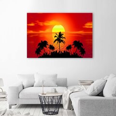 Seinapilt Päikeseloojang palmipuudega hind ja info | Seinapildid | kaup24.ee