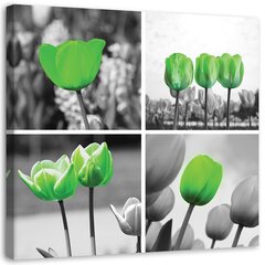 Seinapilt Roheliste tulpide komplekt цена и информация | Картины, живопись | kaup24.ee