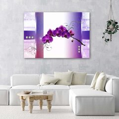 Seinapilt Purpurse orhidee abstraktsioon цена и информация | Картины, живопись | kaup24.ee