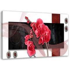 Seinapilt Punane kompositsioon orhideega hind ja info | Seinapildid | kaup24.ee