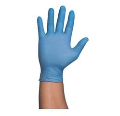 Перчатки нитриловые одноразовые BasicLine, 24см, синие, 100 шт. XL цена и информация | Рабочие перчатки | kaup24.ee