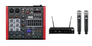 Komplekt DNA CM6-DSP helimikser USB MP3 Bluetooth PhantomDNA Stage Vocal Set kahekordne juhtmevaba käeshoitav mikrofonisüsteem цена и информация | DJ пульты | kaup24.ee