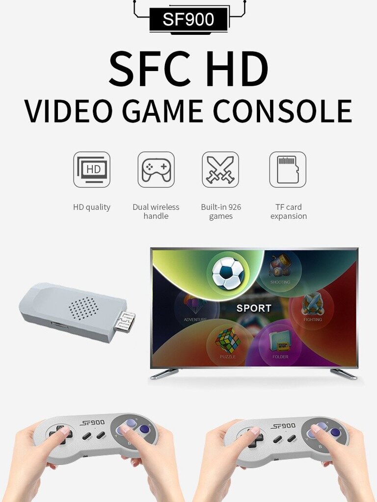 HappyJoe SF900, 16bit, 5000 mängu hind ja info | Mängukonsoolid | kaup24.ee