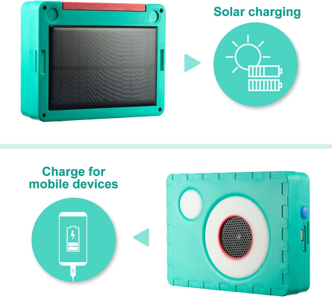 Eocyar Solar LED matkalatern, Bluetooth muusikaühendus, türkiissinine цена и информация | Valgustid ja lambid | kaup24.ee