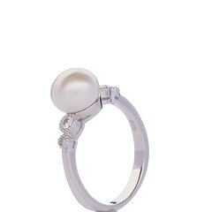 Серебряное кольцо с жемчугом и цирконами цена и информация | Кольцо | kaup24.ee