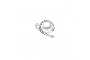 Серебряное кольцо с жемчугом и цирконами цена и информация | Кольцо | kaup24.ee