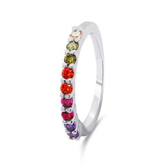 Brilio Silver Достойное серебряное кольцо с цветными цирконами RI063W цена и информация | Кольцо | kaup24.ee