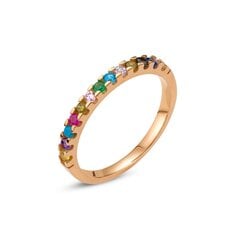 Золотое кольцо с цирконами 0009681100181 цена и информация | Кольцо | kaup24.ee