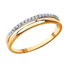 Золотое кольцо с цирконами 0010628900114 цена и информация | Кольцо | kaup24.ee