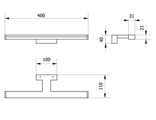 Seinavalgusti Catania, 400 mm, 8W, 4000K, IP44, valge, GTV цена и информация | Настенные светильники | kaup24.ee