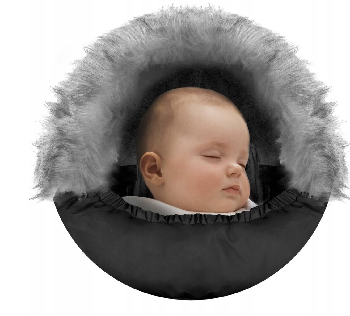 Talvine magamiskott-ümbrik beebile RicoKids, must/hall, 95x48 cm цена и информация | Beebipadjad ja -tekid | kaup24.ee