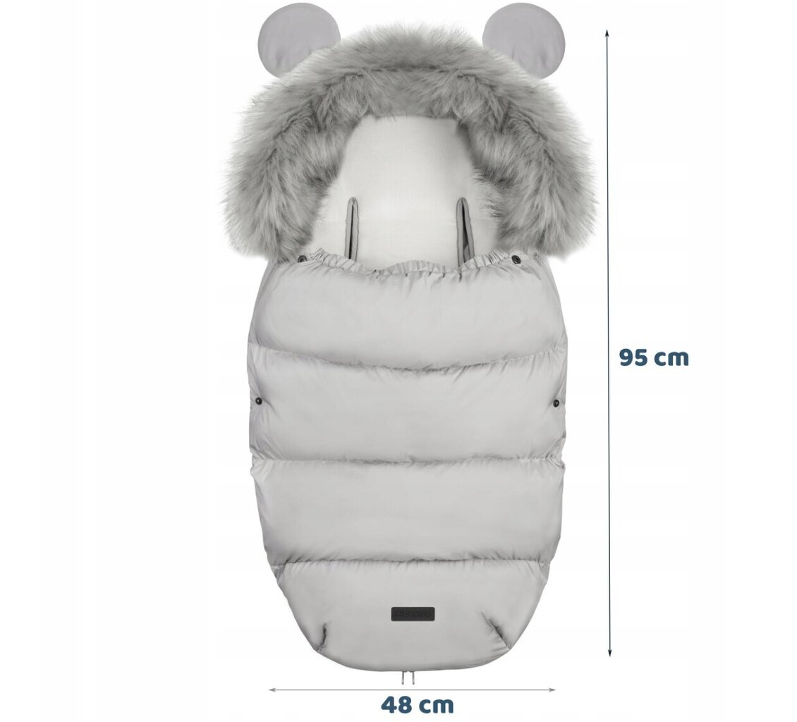 Talvine magamiskott-ümbrik beebile RicoKids, hall, 95x48 cm цена и информация | Beebipadjad ja -tekid | kaup24.ee