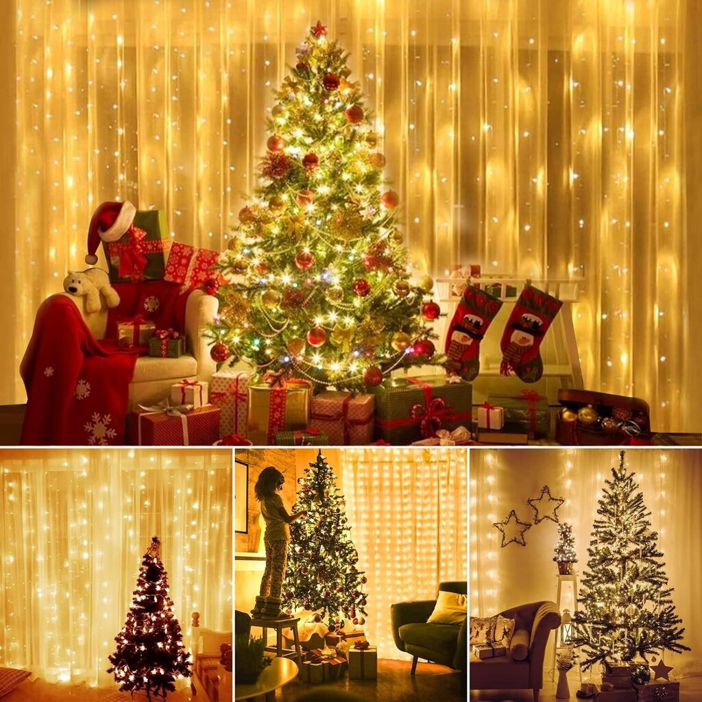 Valguskardin 200 LED-i, 3x2 m hind ja info | Jõulutuled | kaup24.ee