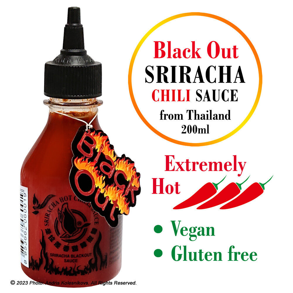 Sriracha Blackout Äärmiselt kuum tšillikaste, Sriracha Hot Blackout Sauce, Flying Goose Brand, 200ml hind ja info | Kastmed | kaup24.ee