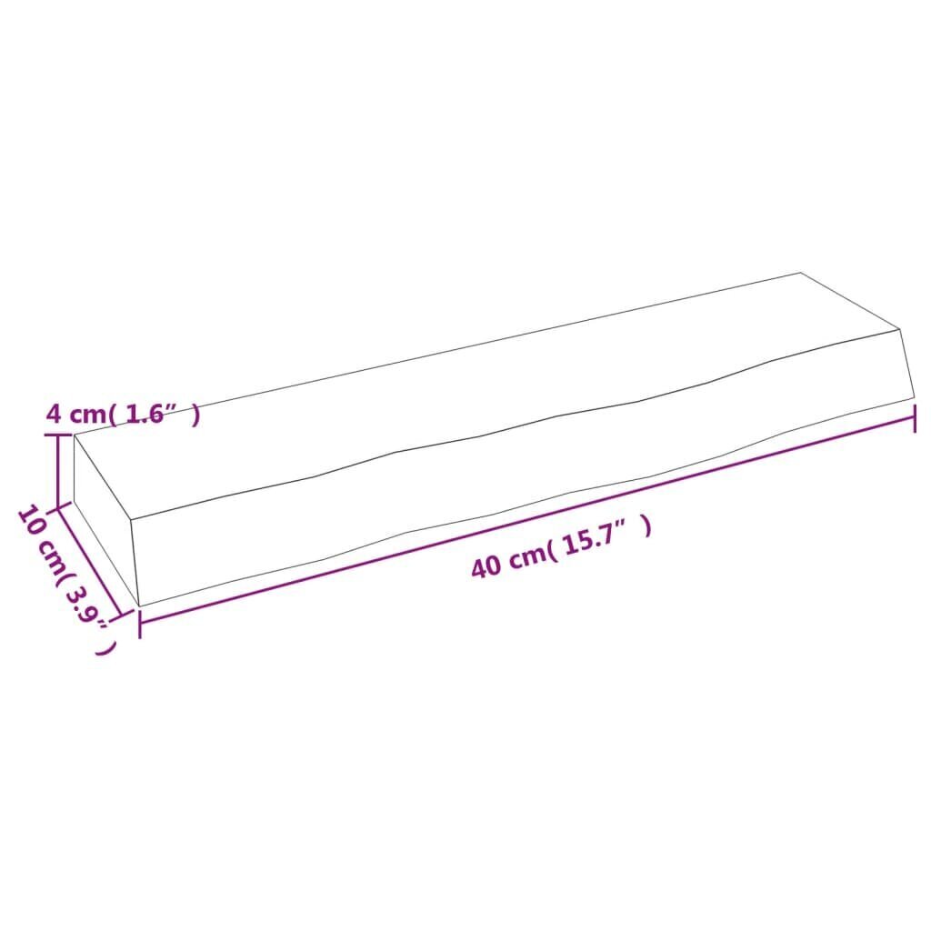 vidaXL seinariiul, helepruun, 40x10x4 cm, töödeldud tammepuit цена и информация | Riiulid | kaup24.ee