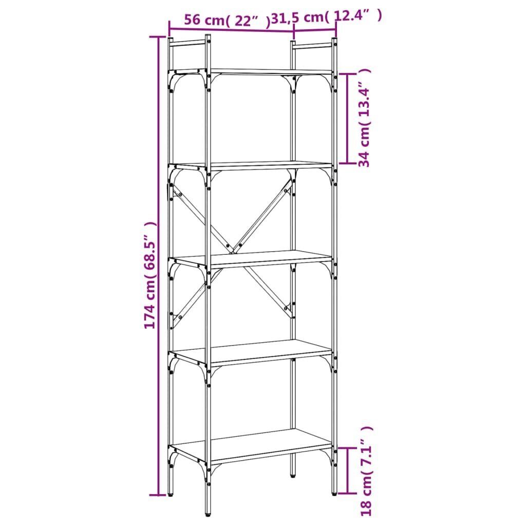 Riiul vidaXL, hall hind ja info | Riiulid | kaup24.ee