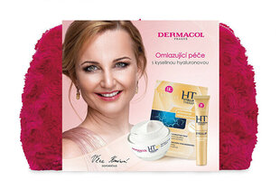 Набор Dermacol 3D Hyaluron Therapy I: Hyaluron Therapy 3D Wrinkle Filler Day Cream дневной крем, 50 мл + HT 3D Intensive Hydrating Mask маска для лица, 2x8 мл + Hyaluron Therapy 3D Eye & Lip Wrinkle Filler Cream крем для глаз и губ, 15 мл + косметичка цена и информация | Кремы для лица | kaup24.ee