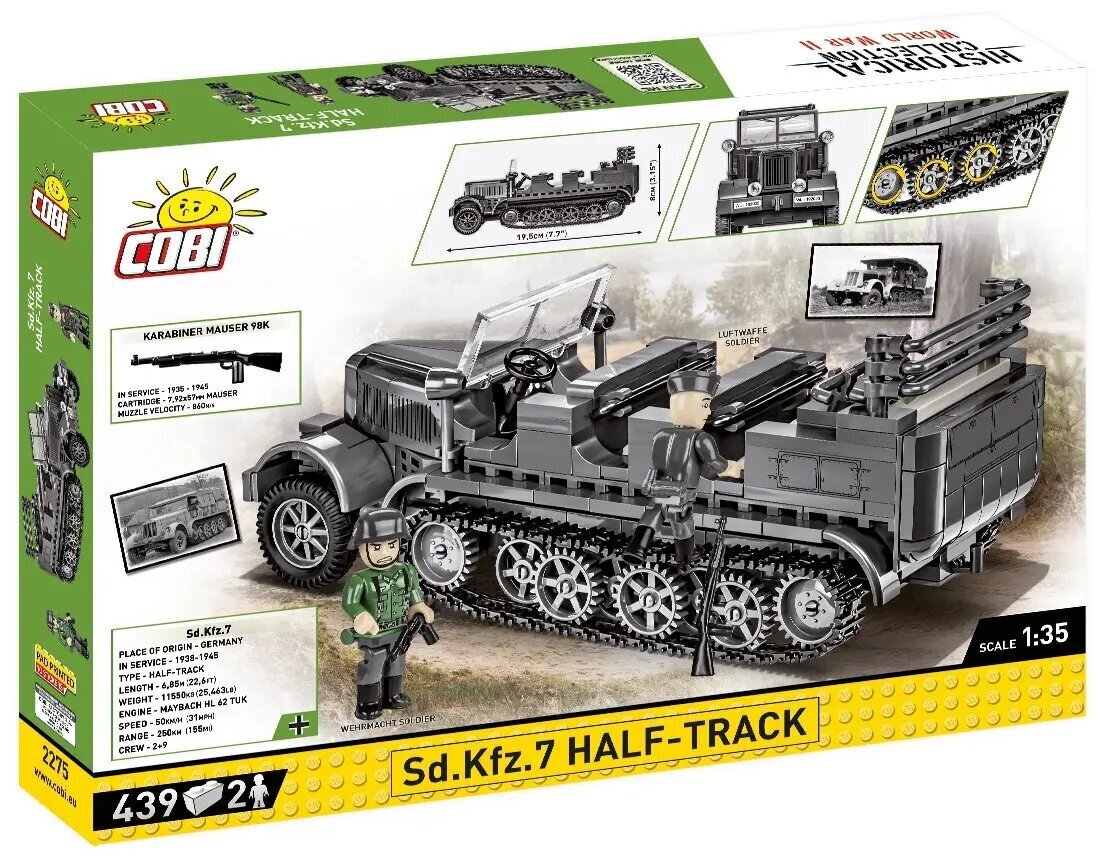 Ajalooline kollektsioon Blocks Sd.Kfz. 7 Half-Track цена и информация | Klotsid ja konstruktorid | kaup24.ee