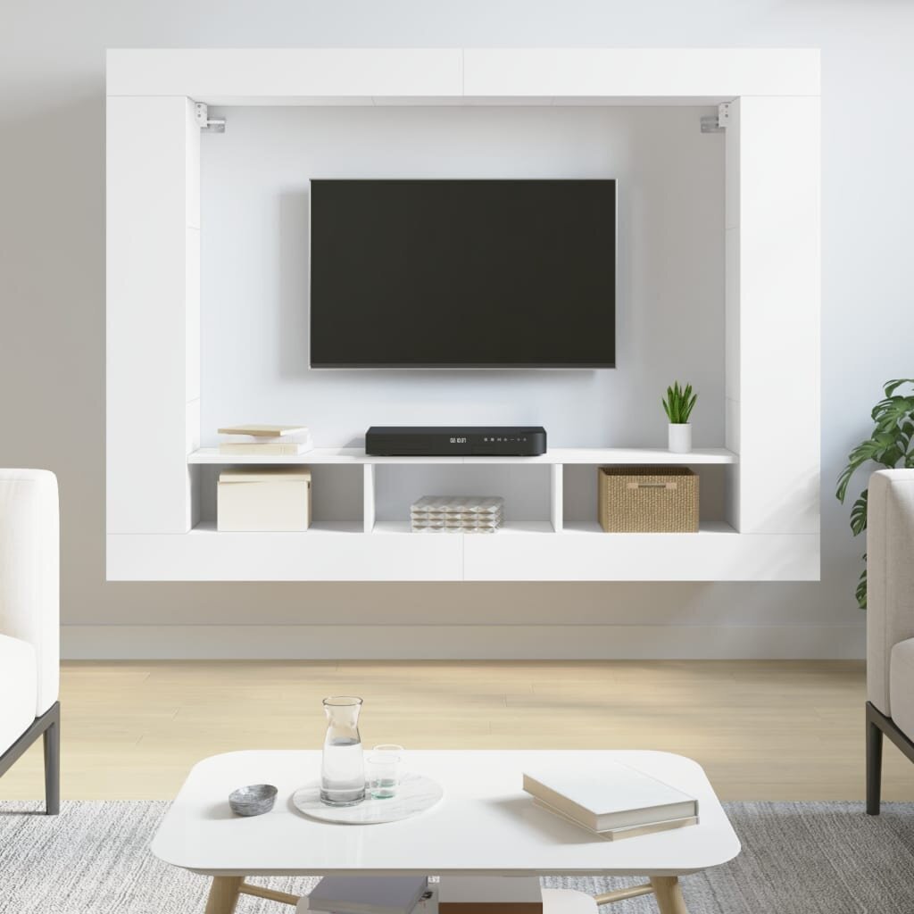 vidaXL telerikapp, valge, 152 x 22 x 113 cm, tehispuit hind ja info | TV alused | kaup24.ee