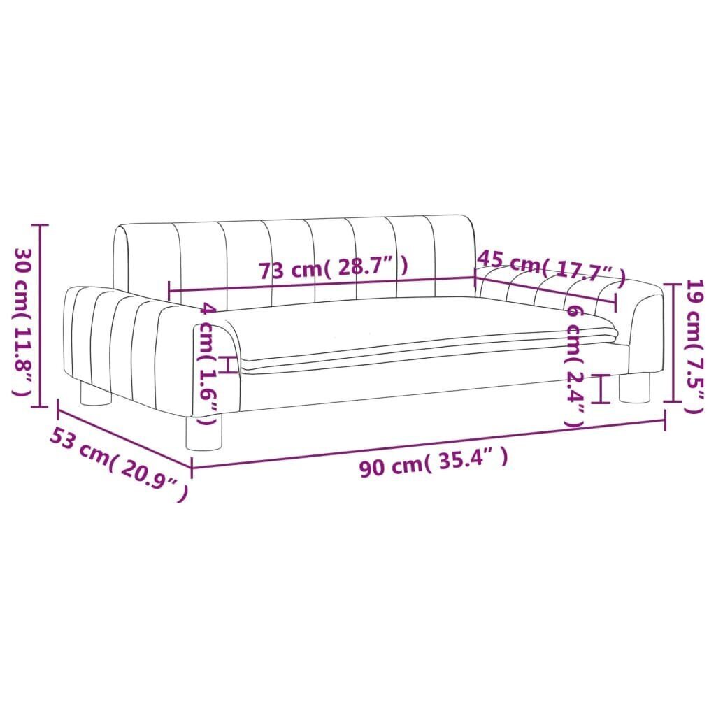 vidaXL lastediivan, tumehall, 90 x 53 x 30 cm, kangas цена и информация | Lastetoa kott-toolid, tugitoolid ja tumbad | kaup24.ee