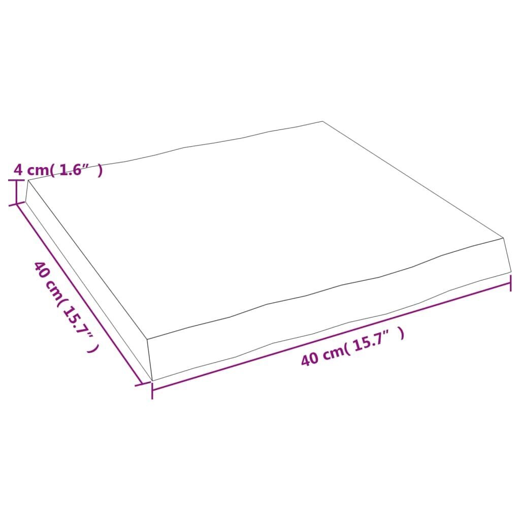 vidaXL lauaplaat, tumehall, 40x40x4 cm, töödeldud tammepuit hind ja info | Lauaplaadid | kaup24.ee