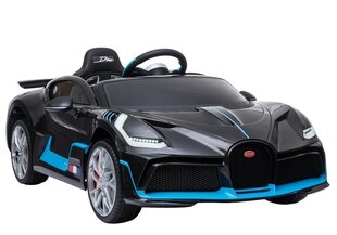 Ühekohaline elektriauto lastele, Bugatti Divo, must цена и информация | Электромобили для детей | kaup24.ee