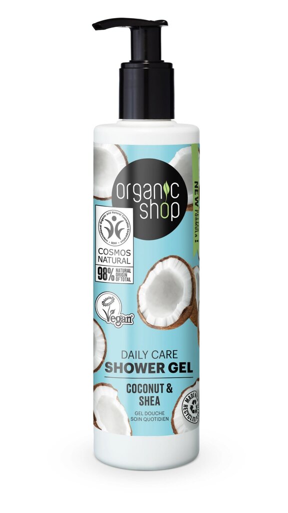 Dušigeel Organic Shop Coconut and Shea, 280 ml hind ja info | Dušigeelid, õlid | kaup24.ee